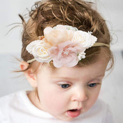 Cherrboll elastic headbands growth stage, stretches through newborn to toddler.