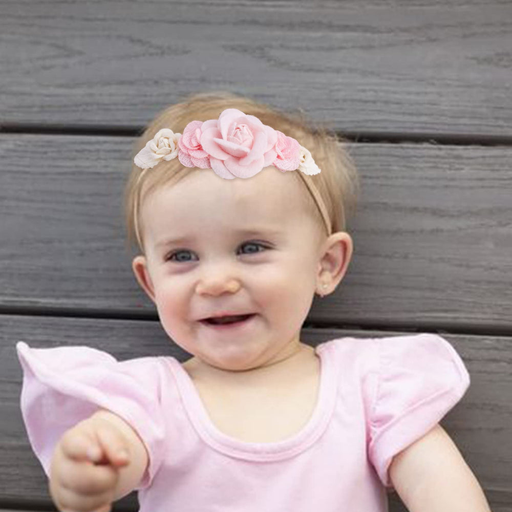 Cherrboll elastic headbands with 100% stretch for growing infants.