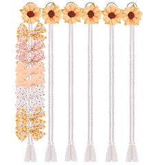 Cherrboll floral bow organizer on wall keeps bows tidy and visible.