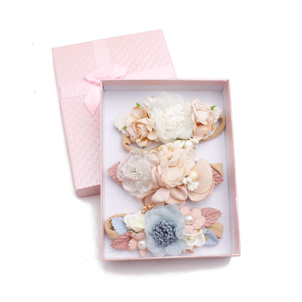 Cherrboll floral headbands set with gentle stretch for growing toddlers.