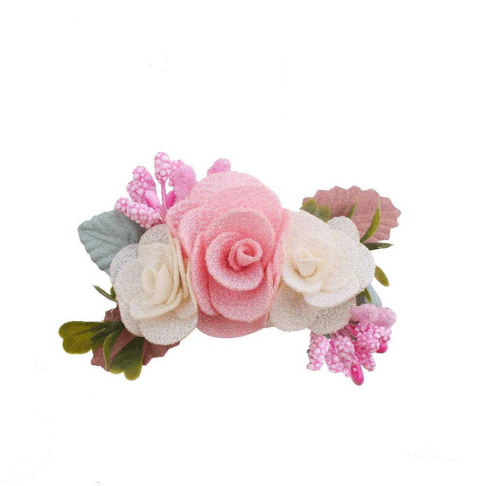 Cherrboll floral clip on baby head during photos