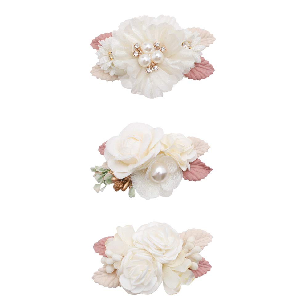 Cherrboll flower clip set with rose-petal design ideal for delicate newborn photos