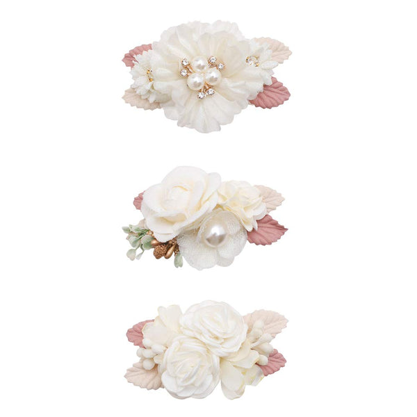 Cherrboll flower clip set with rose-petal design ideal for delicate newborn photos
