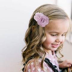 Cherrboll blue flower hair clip set adds vibrant contrast