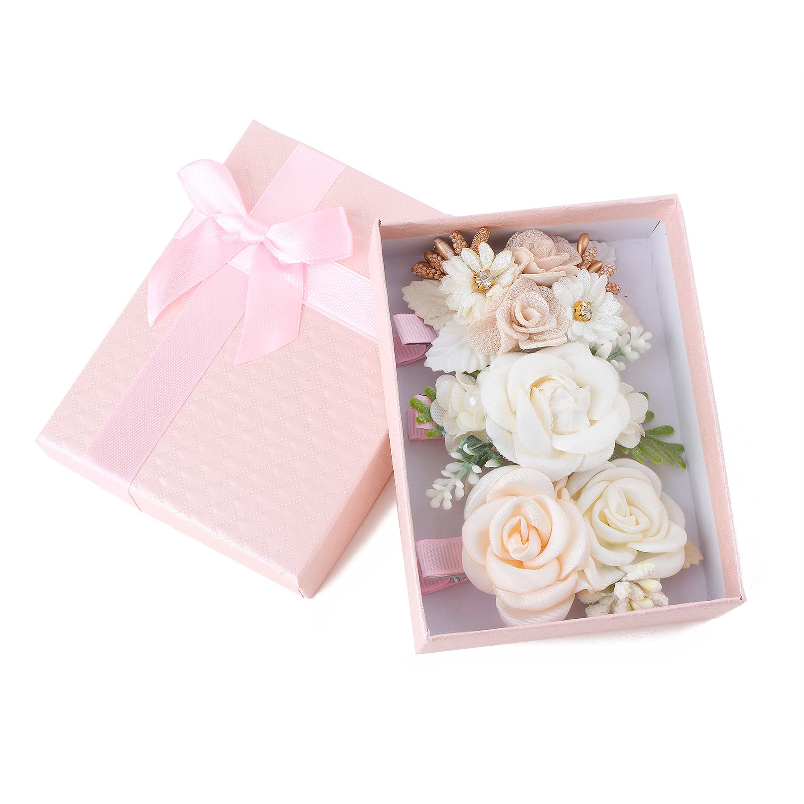 Cherrboll cream pearl flower clip, secure grip for fine hair.