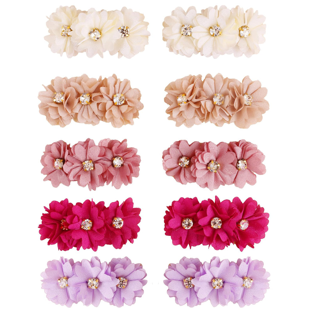 Cherrboll gold gingham floral clip with soft ribbon wrap for a secure hold.