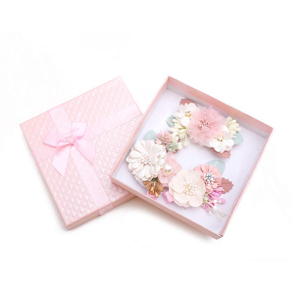 Cherrboll mint flower clip with pearl, secure grip for fine baby hair