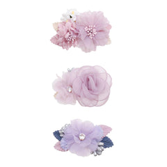 Cherrboll pink flower hair clip set for gentle newborn styling