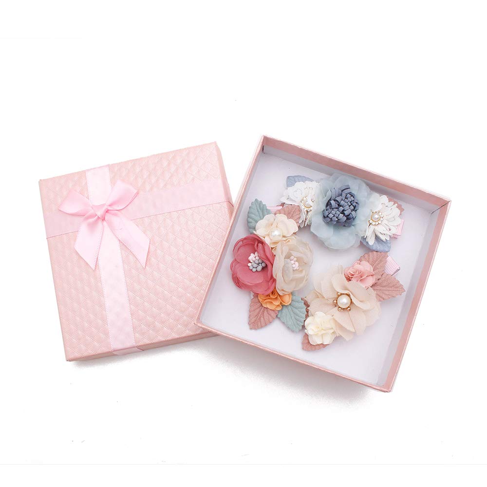 Cherrboll flower hair clips blue pattern for versatile everyday styling.