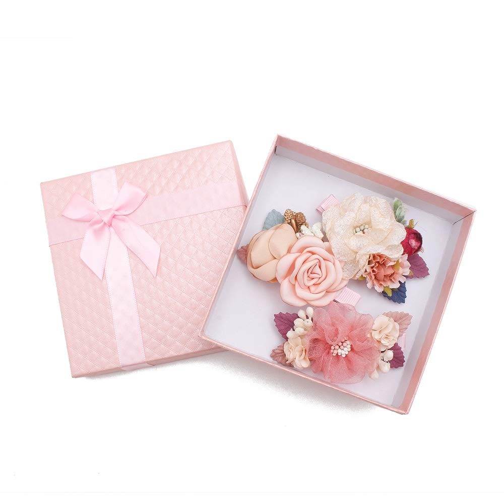 Cherrboll flower hair clip set lavender: gentle grip for fine baby hair.