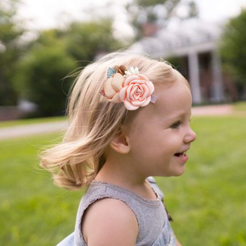 Cherrboll flower hair clip set sky blue: versatile accessory for toddlers.