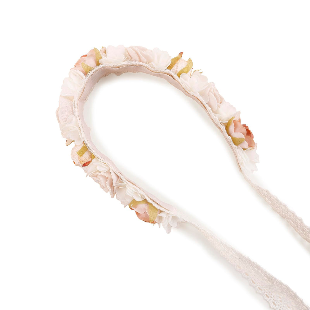 Cherrboll flower headband; adjustable elastic band grows with child.
