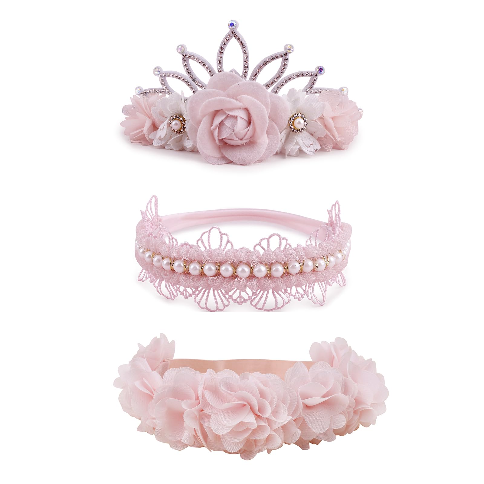 Cherrboll flower headband set in nylon, soft and comfortable for newborns