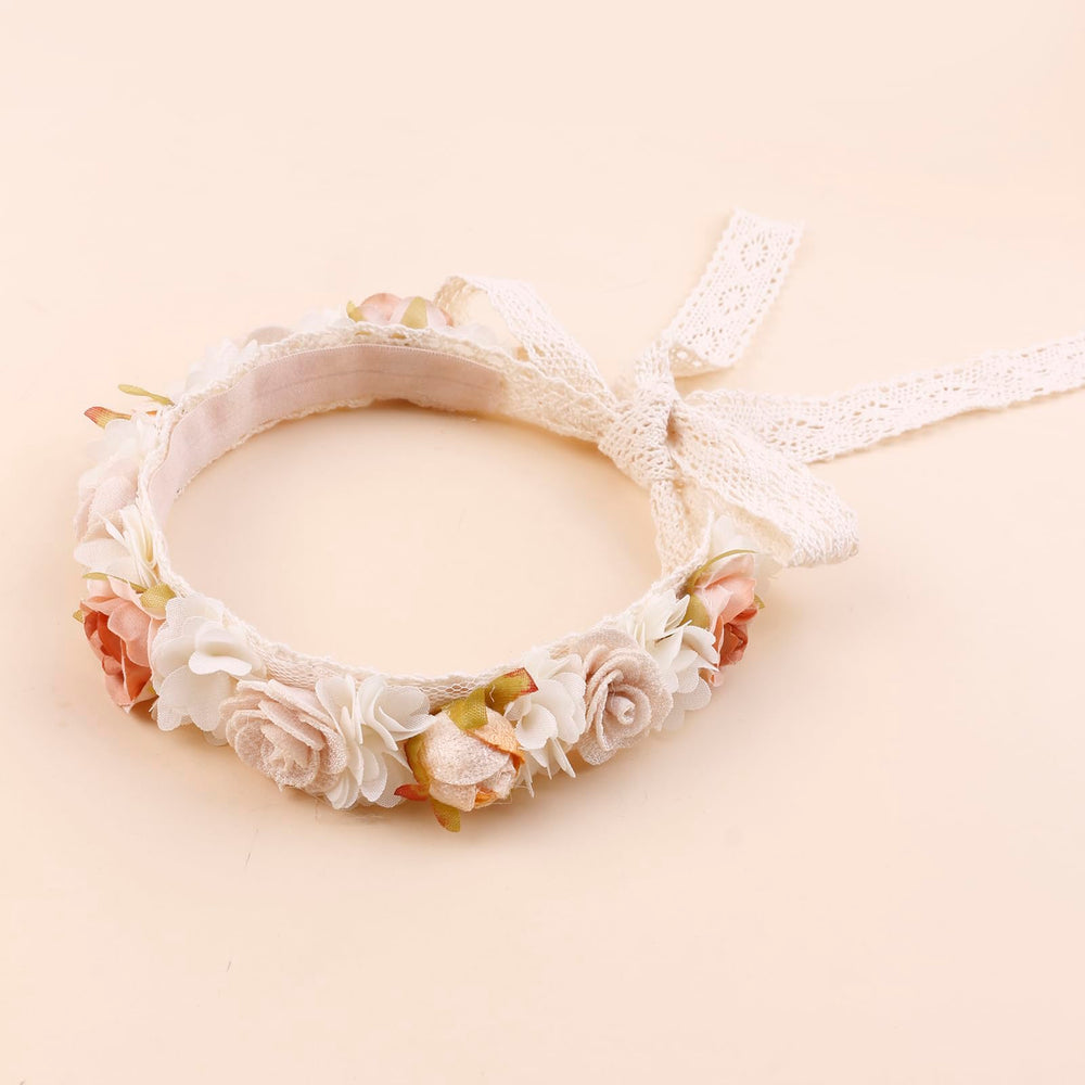 Cherrboll flower headband enhances formal outfits for weddings and events.