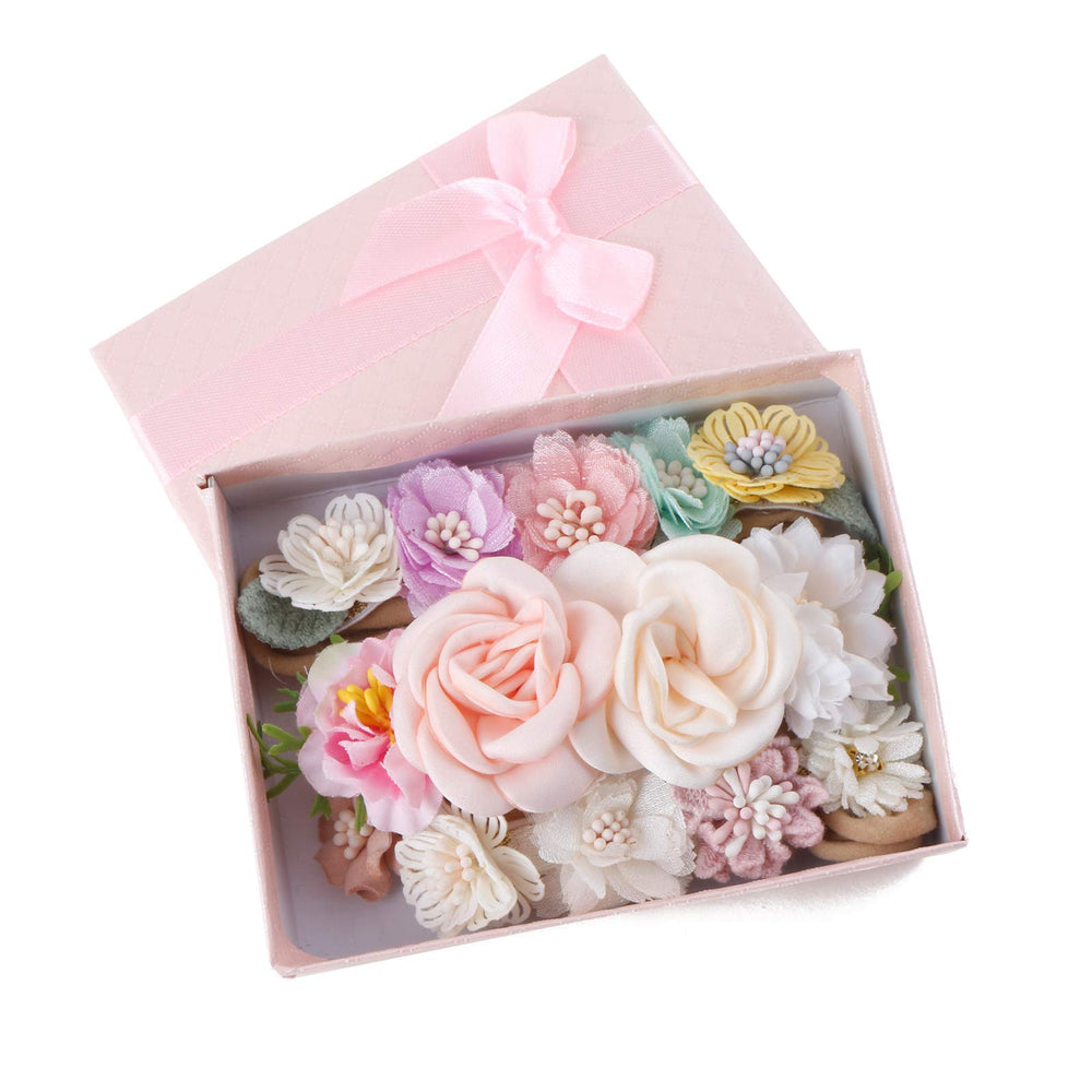 Cherrboll elastic nylon flower headbands stay gentle on sensitive skin