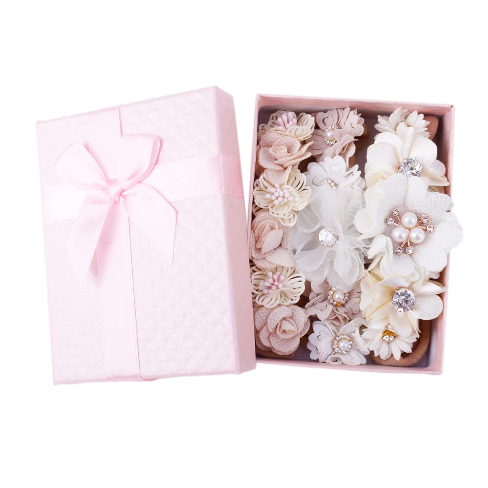 Cherrboll stretchy nylon flower headbands for growing toddlers.