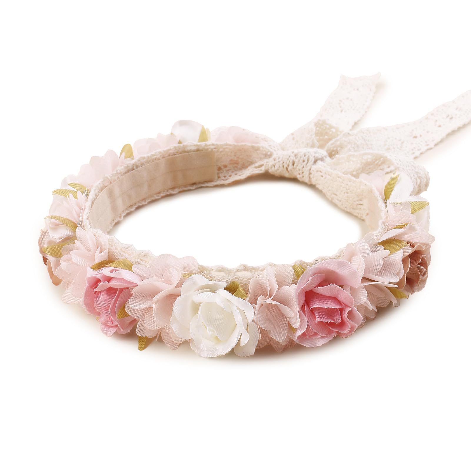 Cherrboll girls flower headband with soft cotton lace for everyday comfort.