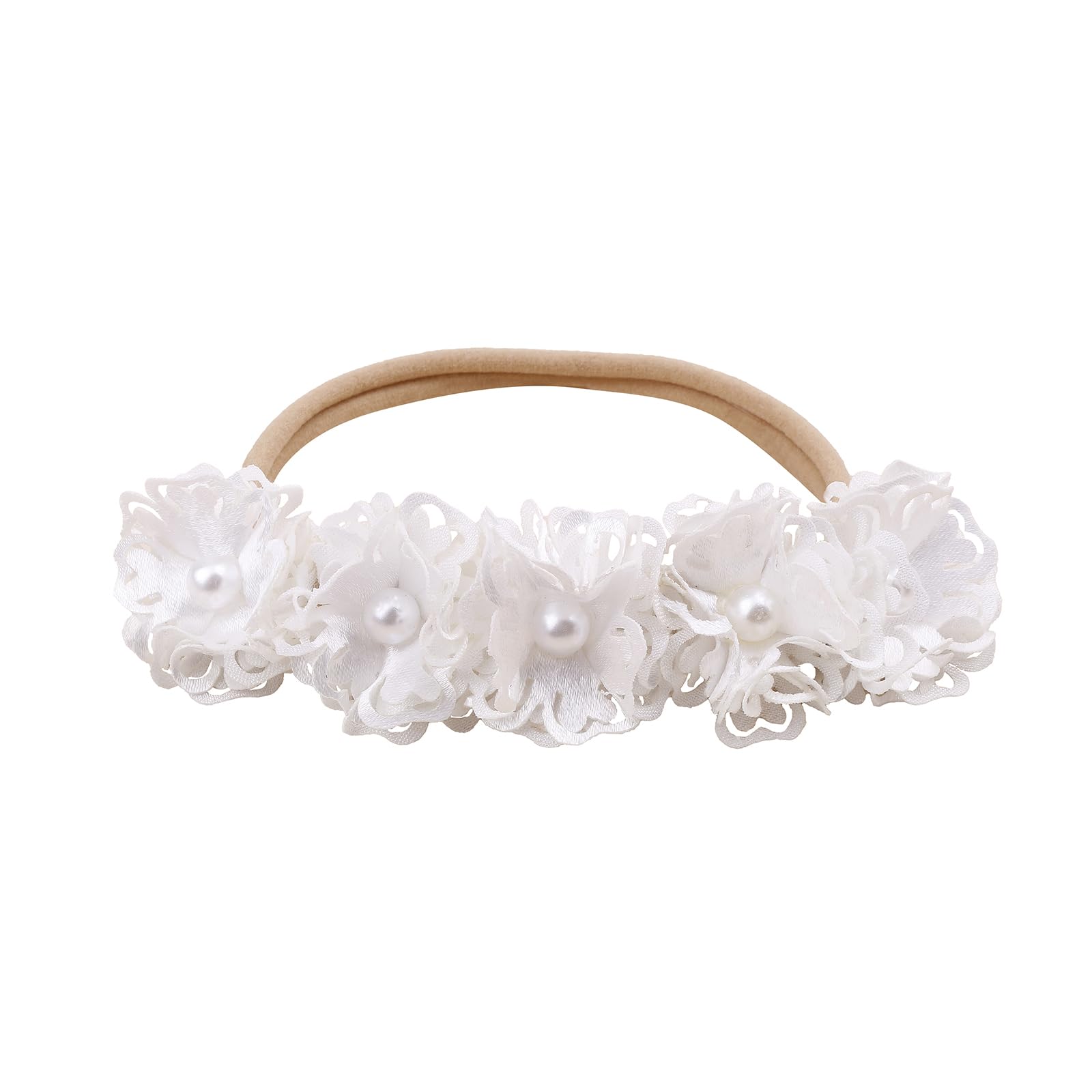 cherrboll headband elastic stretch demonstrates growth from newborn to toddler.