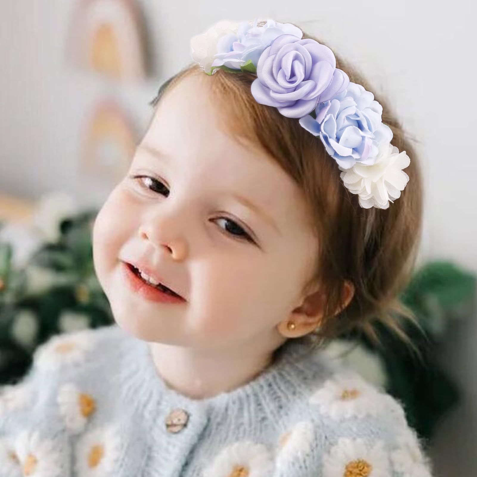 Cherrboll soft stretchy nylon band on baby head