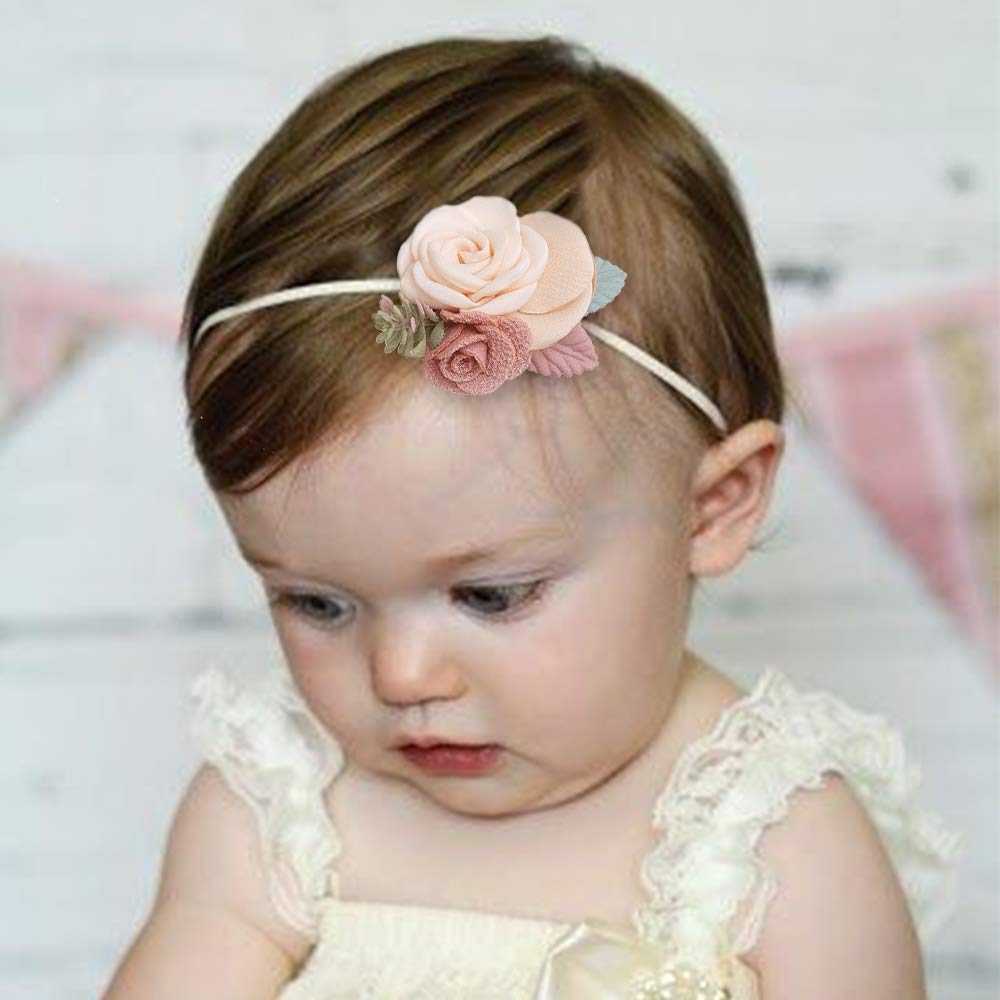 Cherrboll stretchy baby headband adapts from newborn to toddler without slipping.