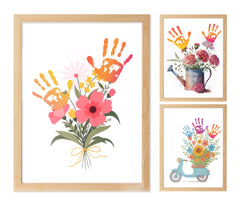 CHERRY CHEERS Flower Bouquet Handprint Kit packaging ready for gifting