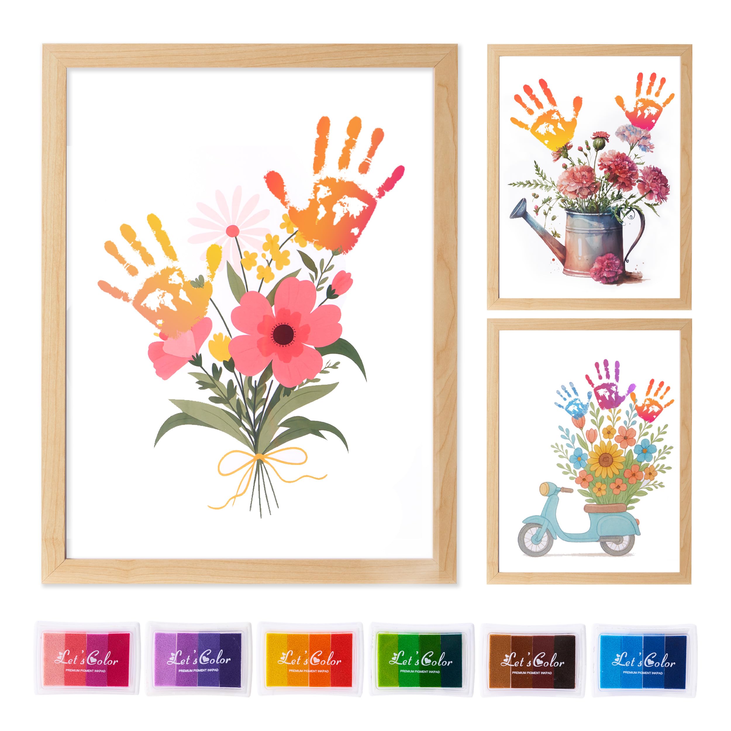 CHERRY CHEERS handprint on floral sheet captures a family moment