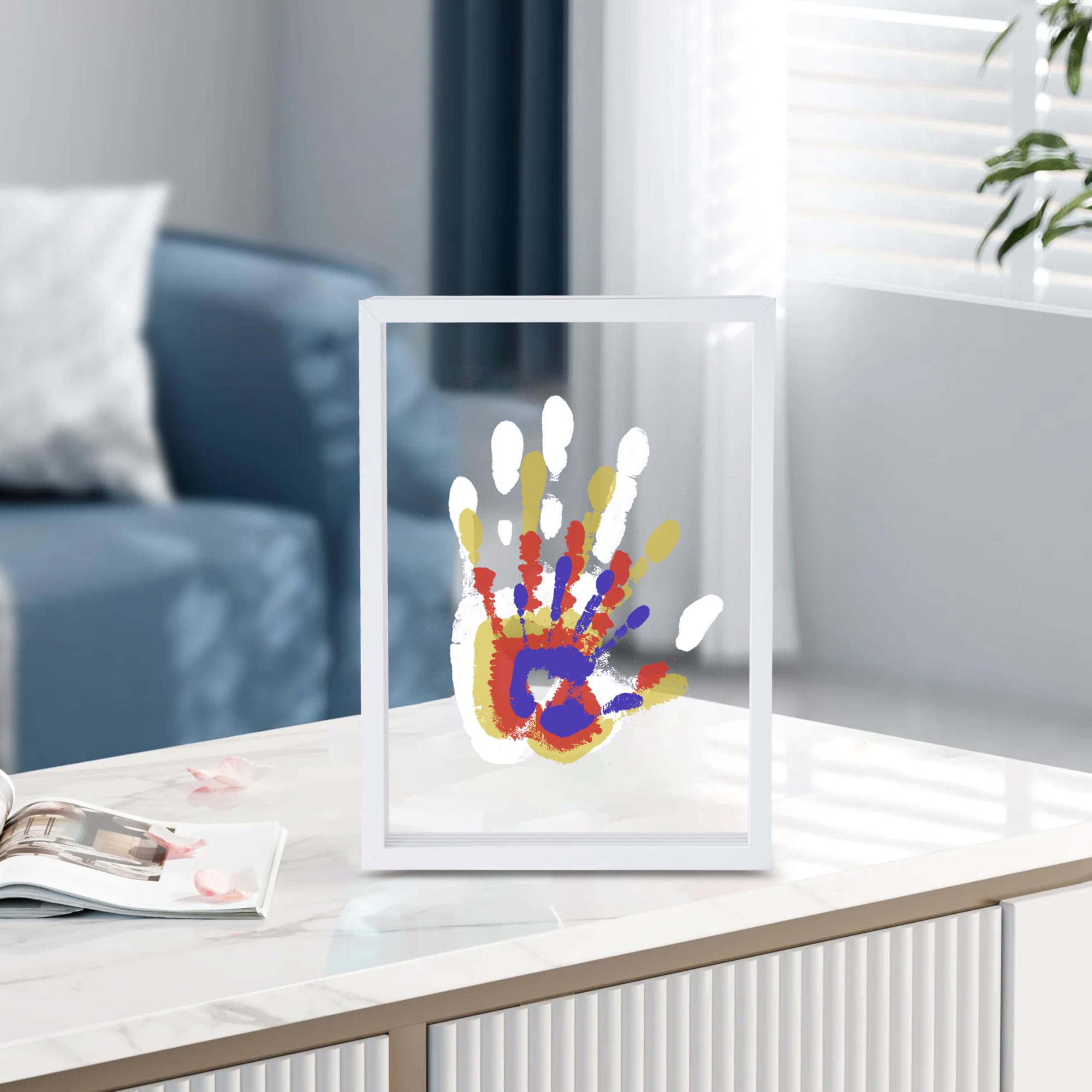 CHERRY CHEERS wooden frame holding multiple family handprints for lasting memories