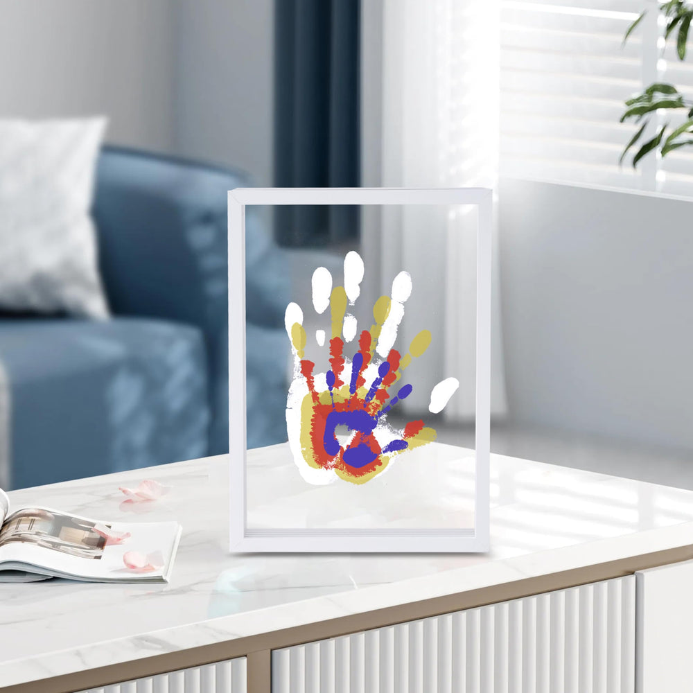 CHERRY CHEERS wooden frame holding multiple family handprints for lasting memories