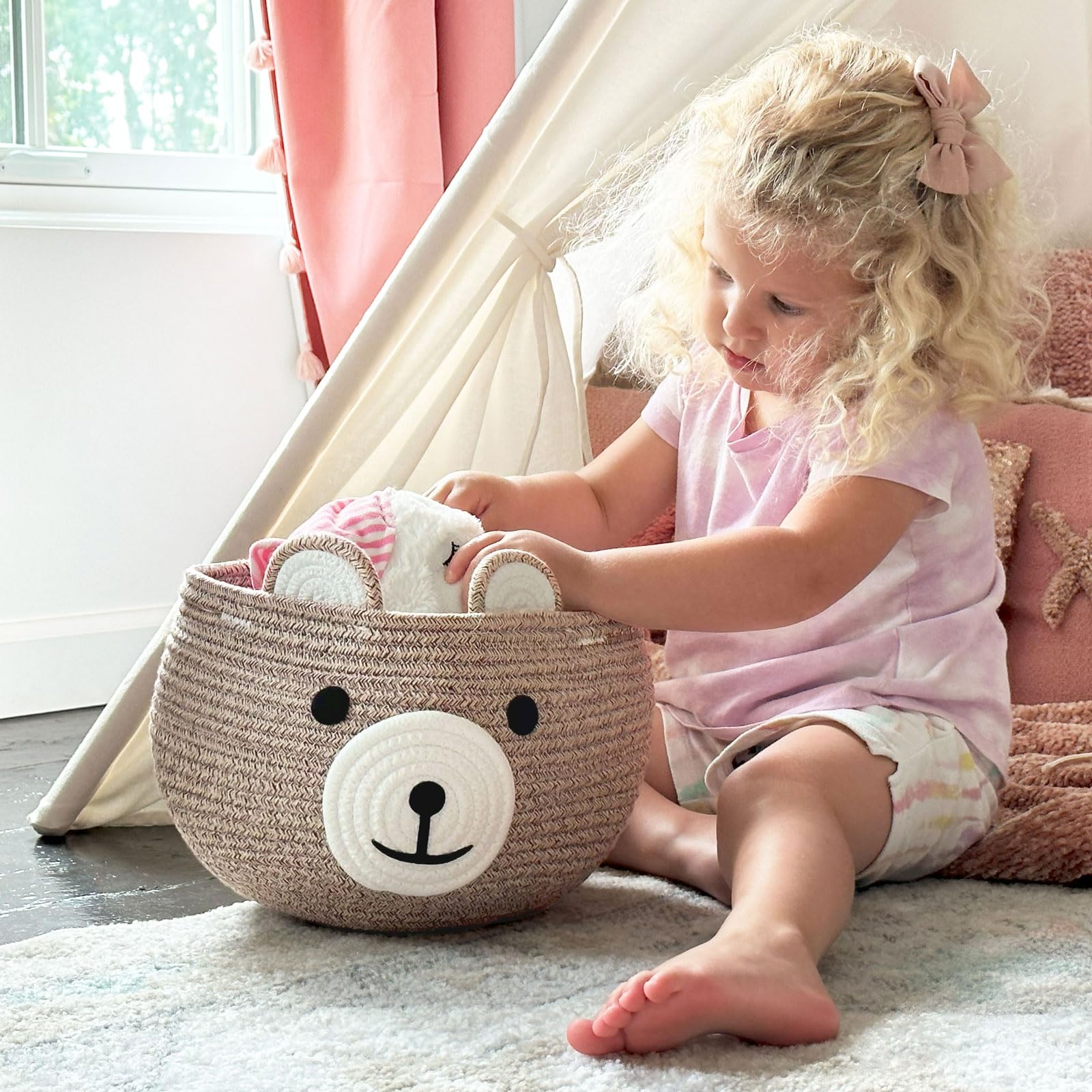 CherryNow clothes, toys, and blankets storage basket for tidy spaces
