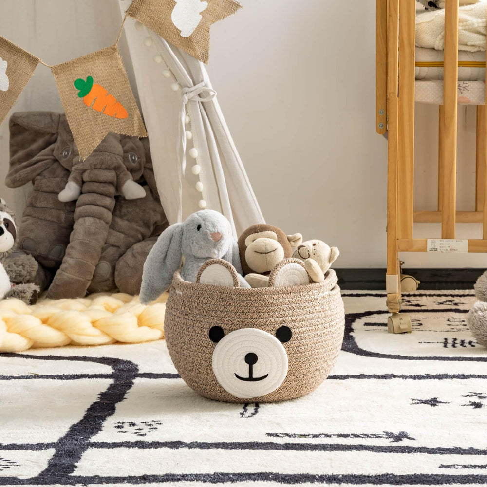 CherryNow bear basket compact storage on shelves and cubes