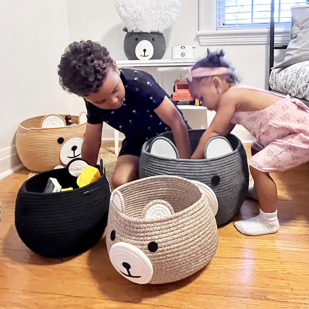 CherryNow bear-basket soft-touch cotton rope, ideal for clothing and toys