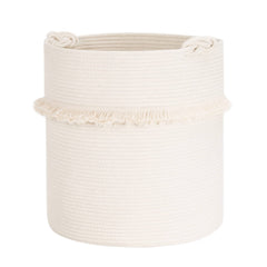 CherryNow extra large rope basket, front view, great for toy and blanket storage.