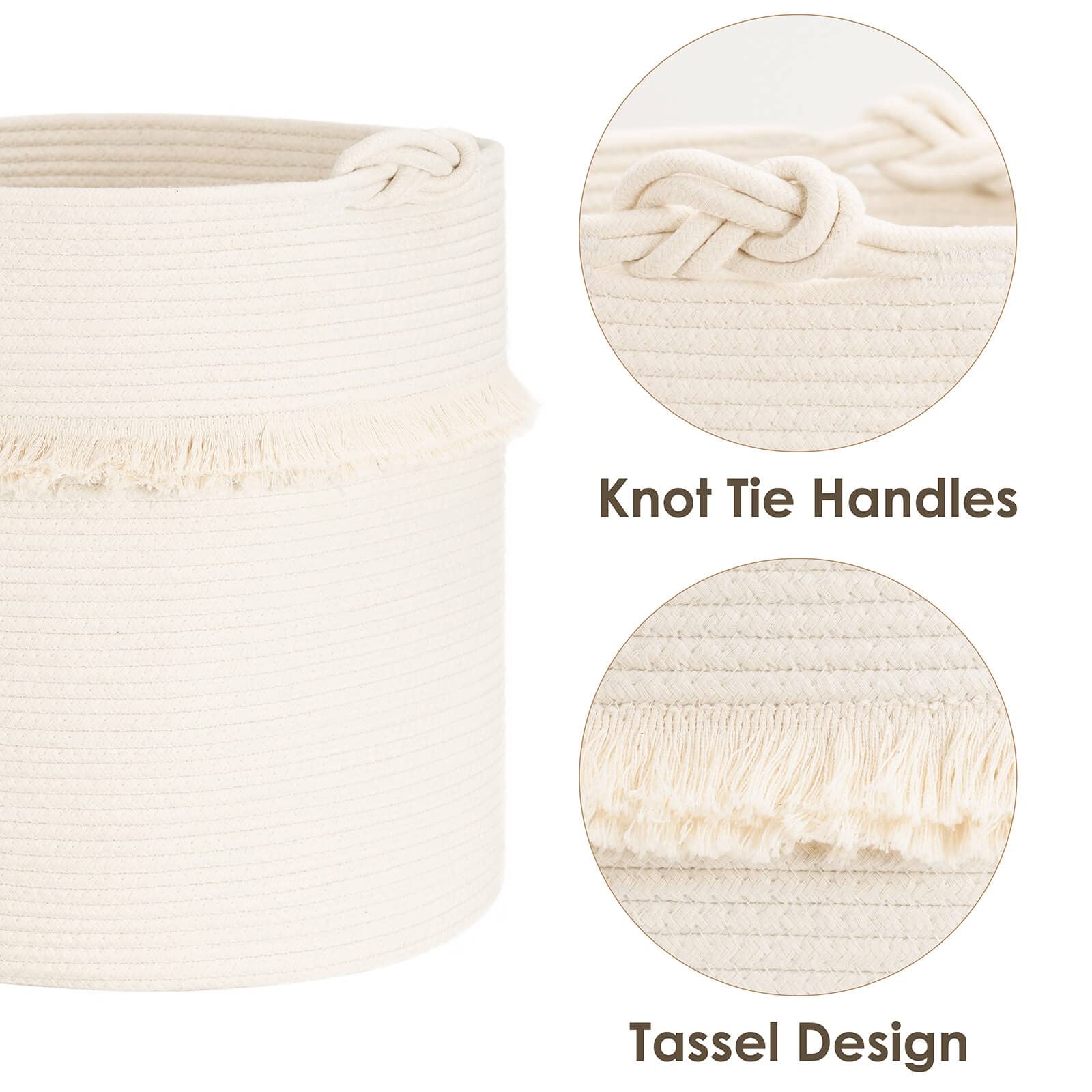 CherryNow rope basket folded storage, lightweight option for quick tidying.