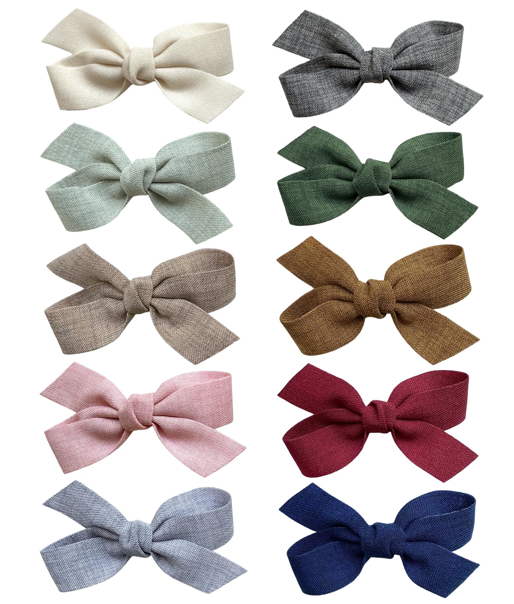 Cherssy forest tones baby bows clip securely for delicate infant hair.