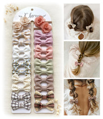 Cherssy baby hair ties pack shown, gentle on fine hair for secure, comfy toddler ponytails.