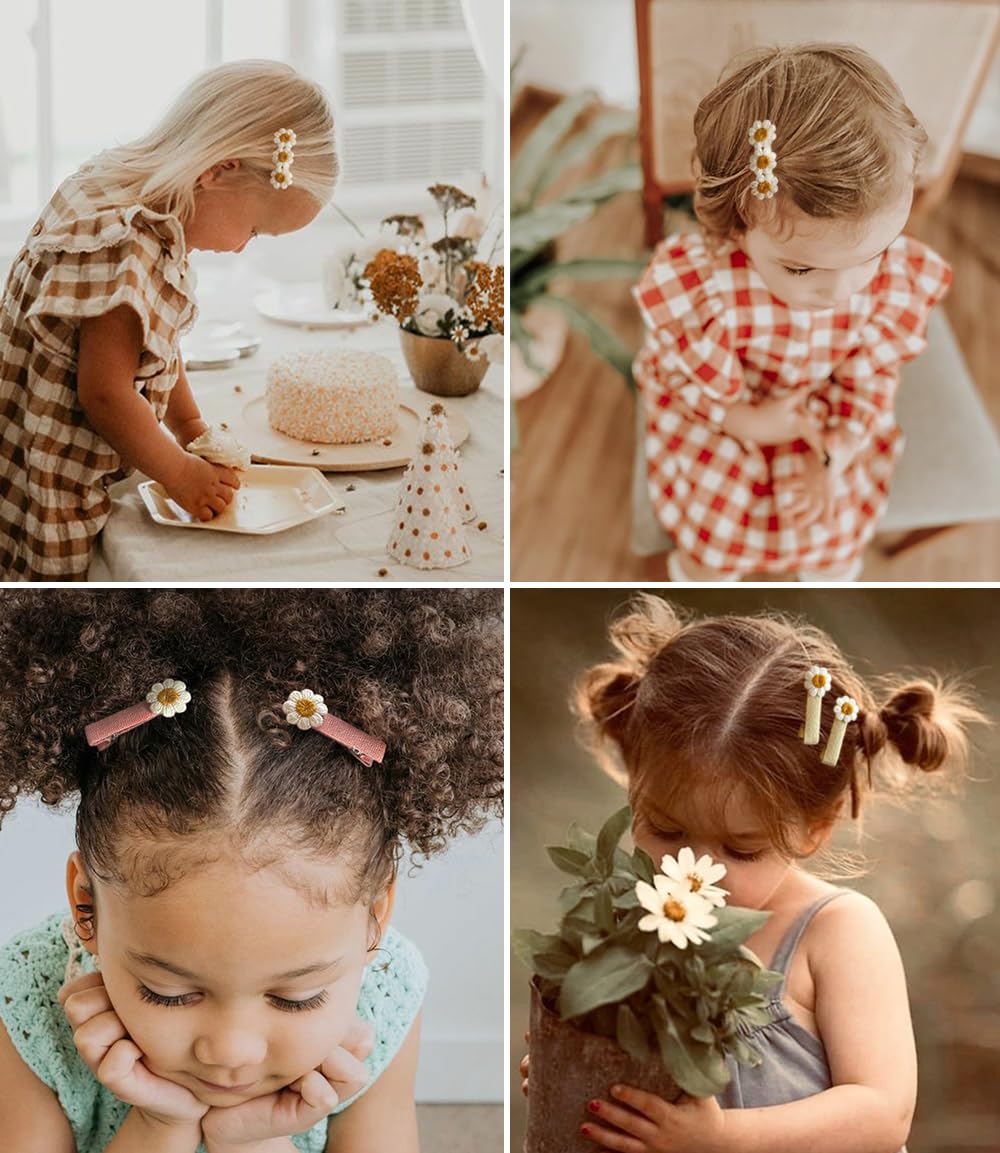 Cherssy daisy clip worn in a pigtail demonstrates secure non-slip hold