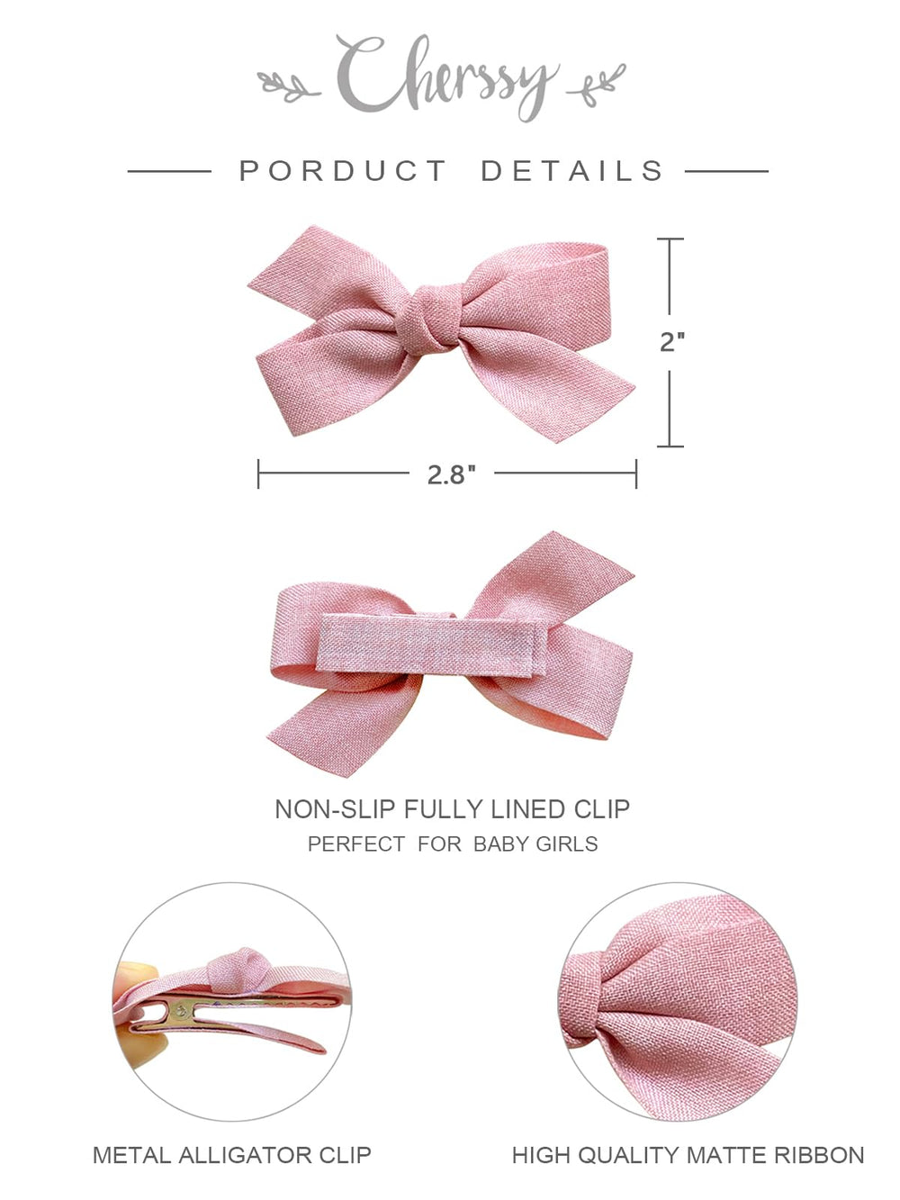 Cherssy non-slip design grips hair firmly for active little ones.