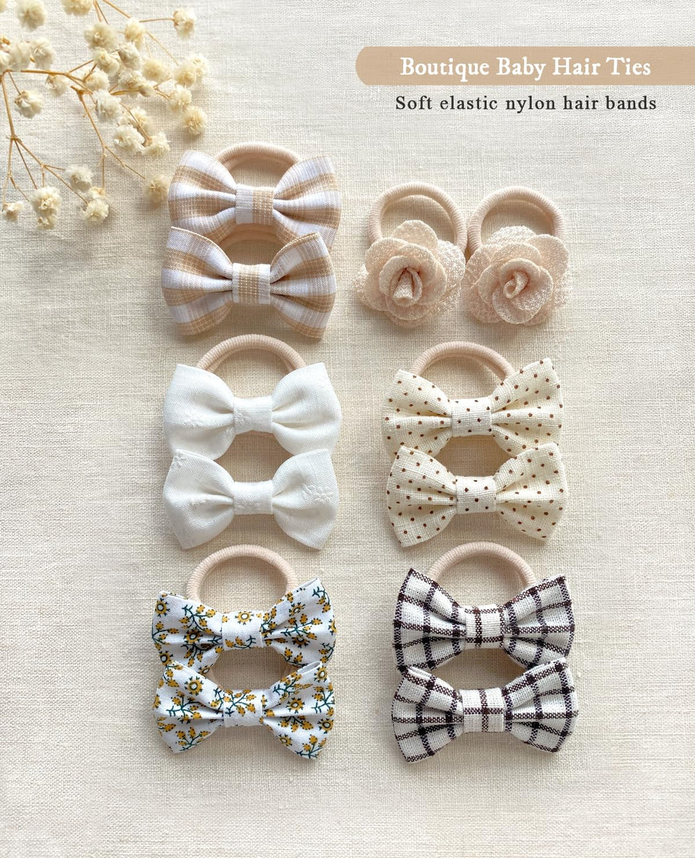 Cherssy nylon hair band closeup highlights soft, stretchy elastic that stays in place.