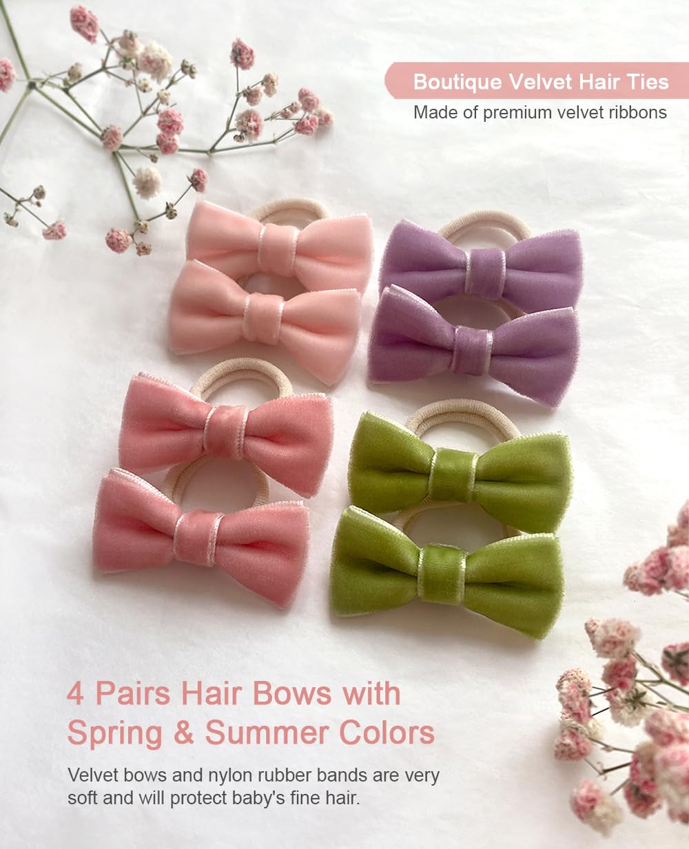 Cherssy velvet baby bow in forest green to match fall wardrobes and durable band.
