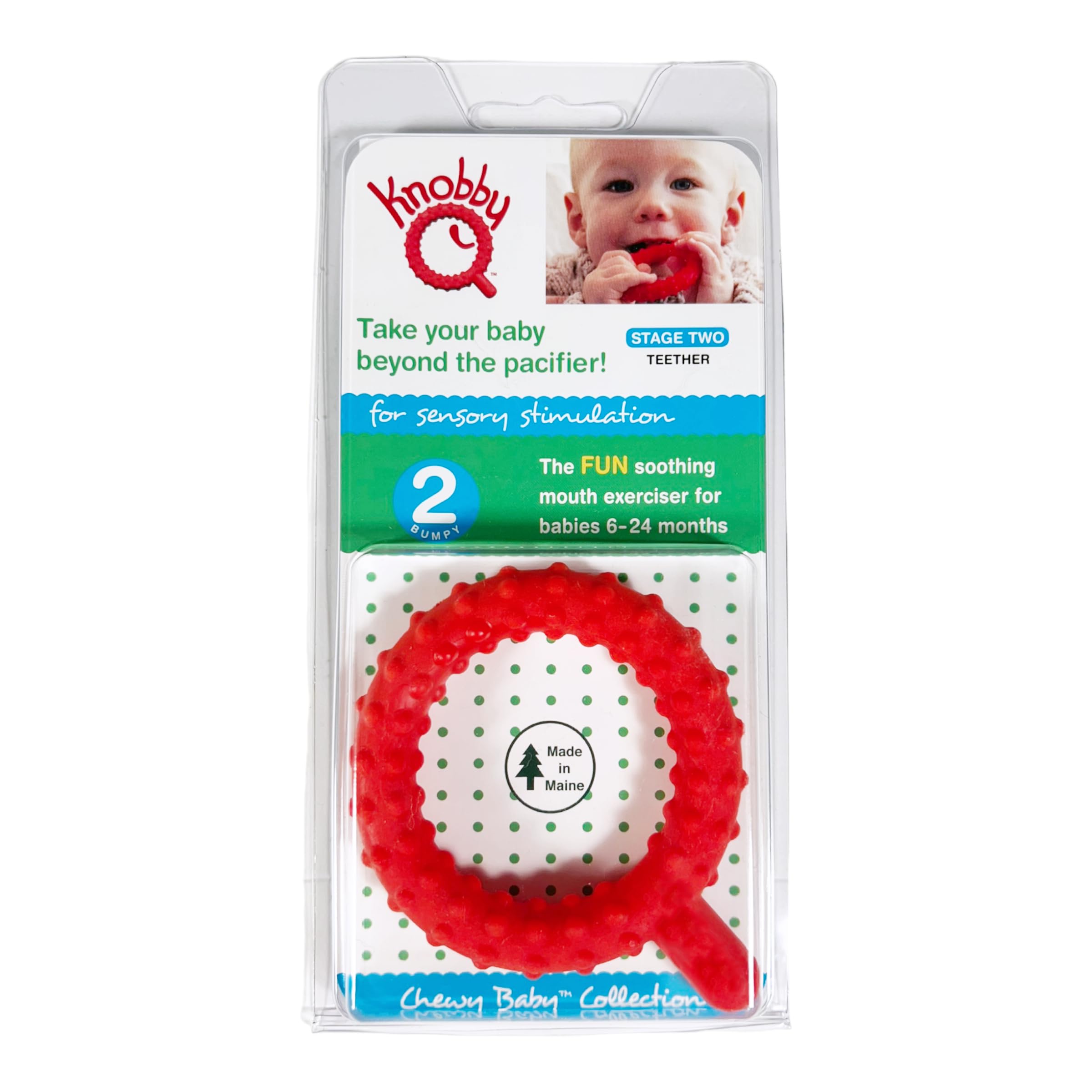 Chewy Tubes Chewy Q Knob textured teether supports early mouthing and mouth exploration
