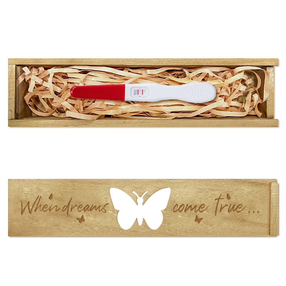 CHGCRAFT butterfly-engraved keepsake box for pregnancy announcements