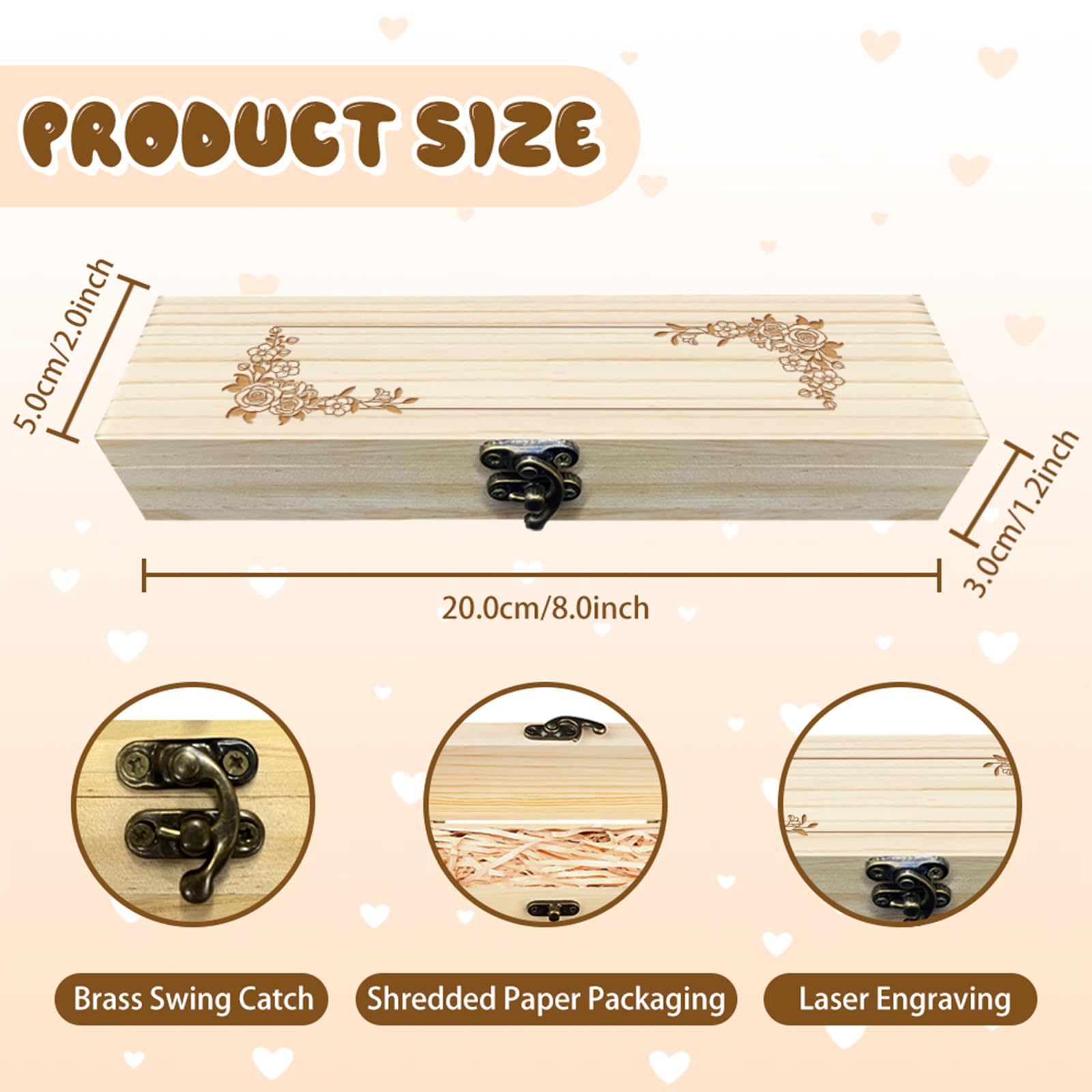 CHGCRAFT wooden keepsake box featuring a vintage lock design for secure storage