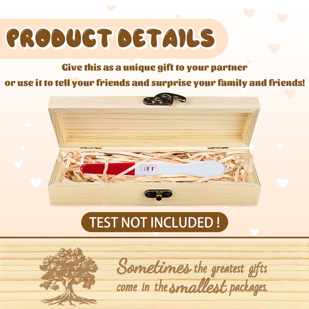 CHGCRAFT premium wood box for elegant pregnancy announcement gift.