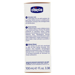 Chicco Baby Moments bottle back label, scent notes for daily use.