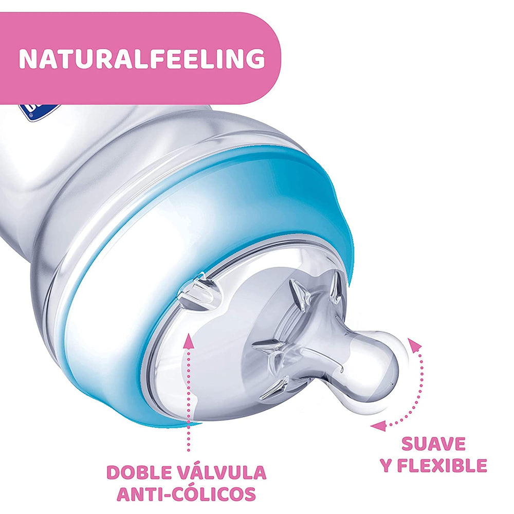 Chicco Natural Feeling 4m teat supports comfortable flow for growing babies