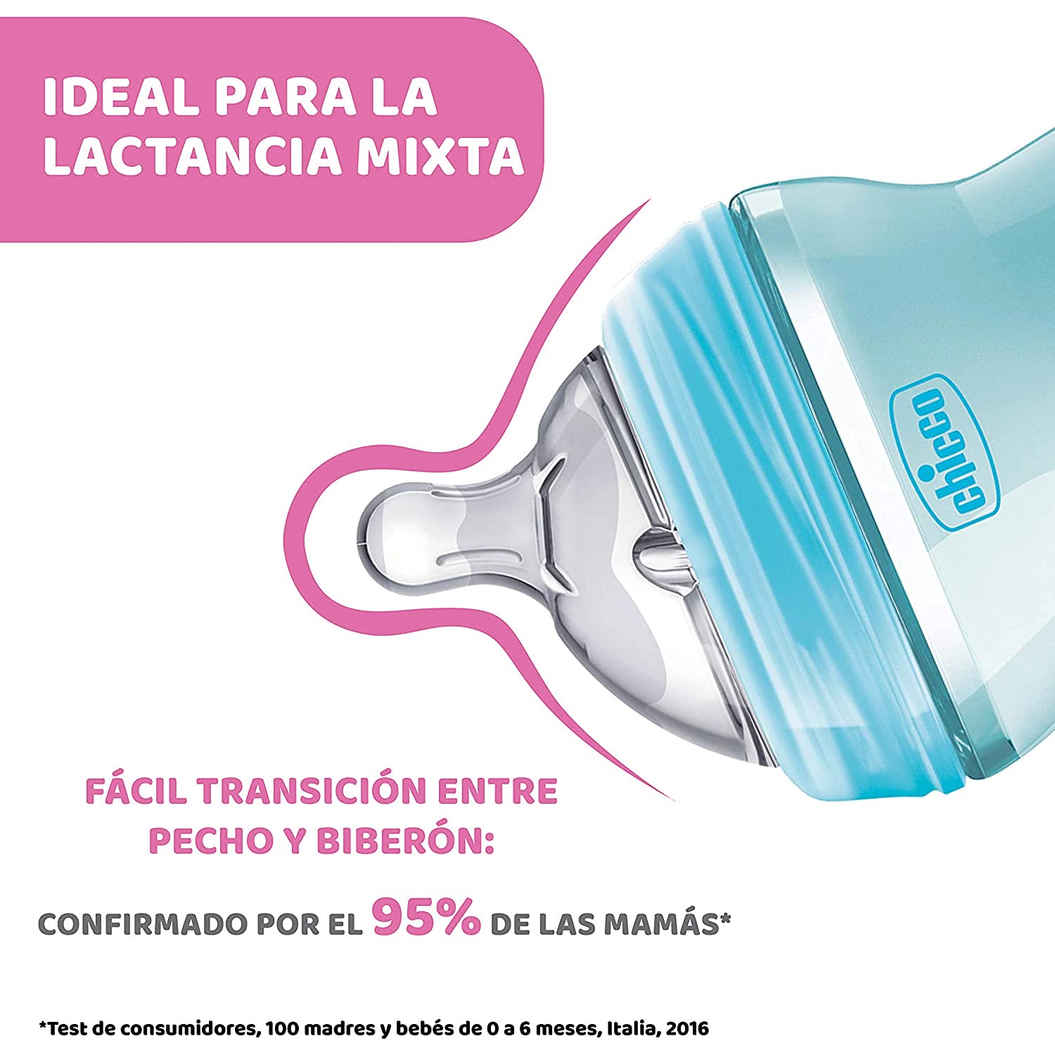 Chicco Natural Feeling 6m teat designed for bigger sips and growing appetite