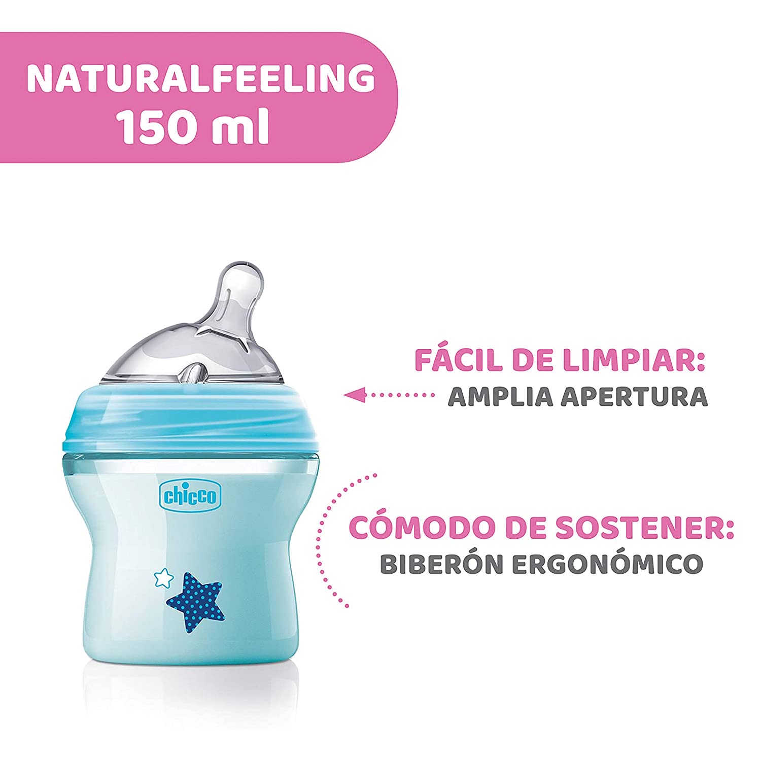 Chicco Natural Feeling silicone-soft base mimics breast feel