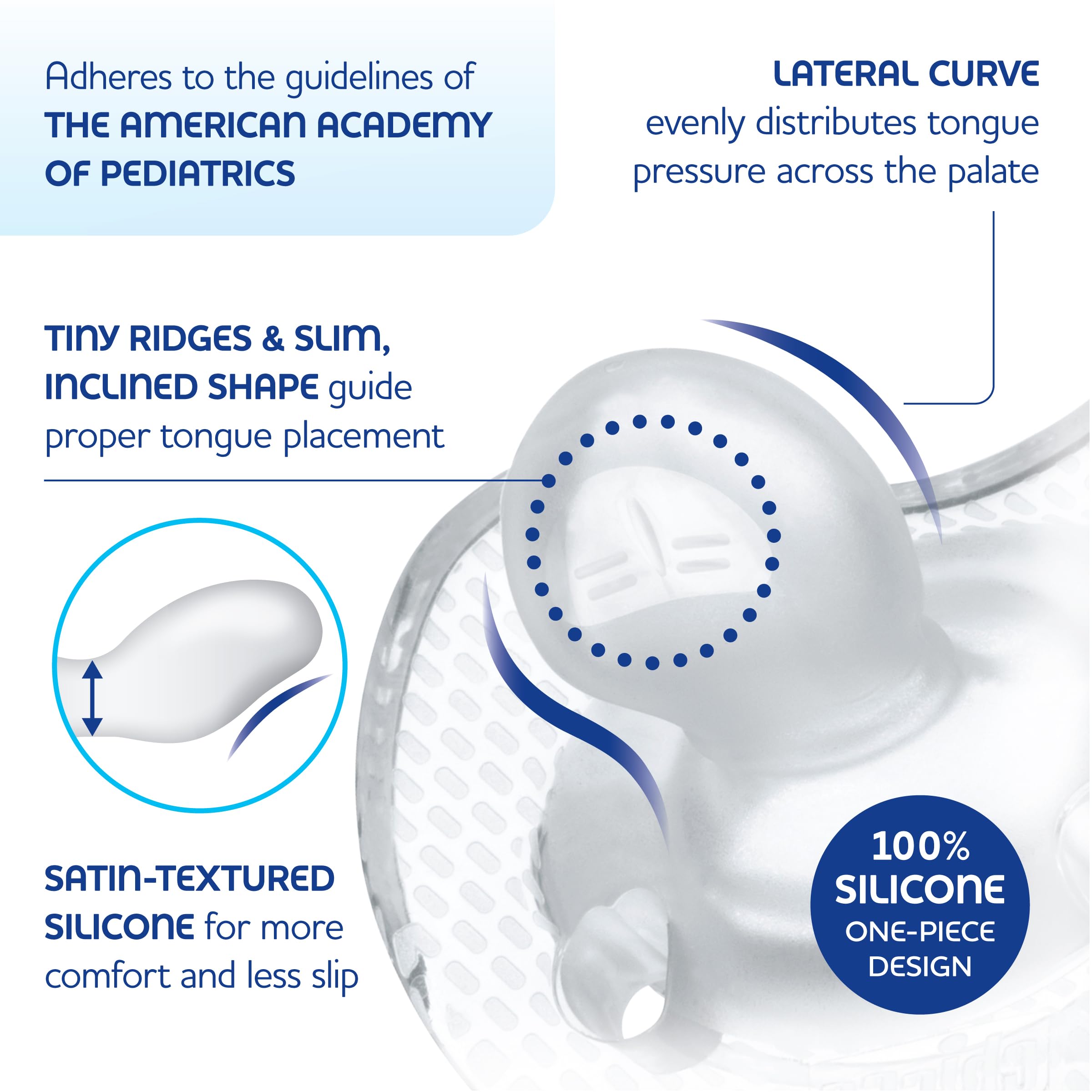 Chicco PhysioForma Luxe angled nipple supporting natural tongue positioning