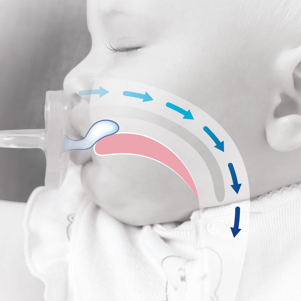 Chicco PhysioForma Luxe satin-nipple finish reduces slips for calmer feeding