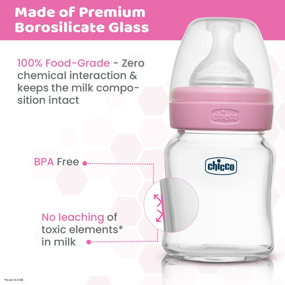 Chicco Well-Being bottle 120ml anti-colic valve reduces air intake during feeds.